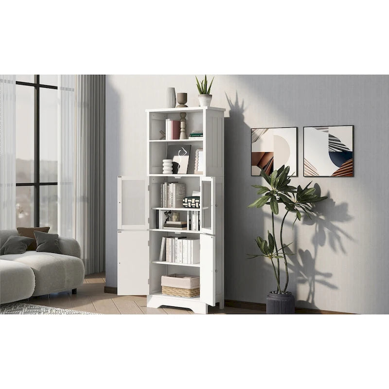 Tall Storage Cabinet with Shelves and Doors