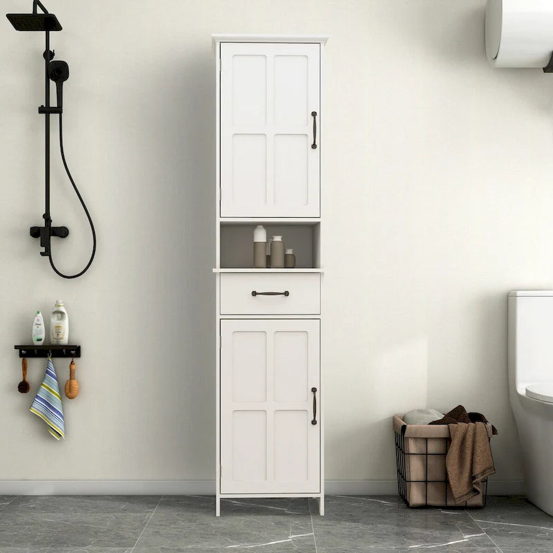 Narrow Slim Floor Standing Storage Cabinet with Double Door
