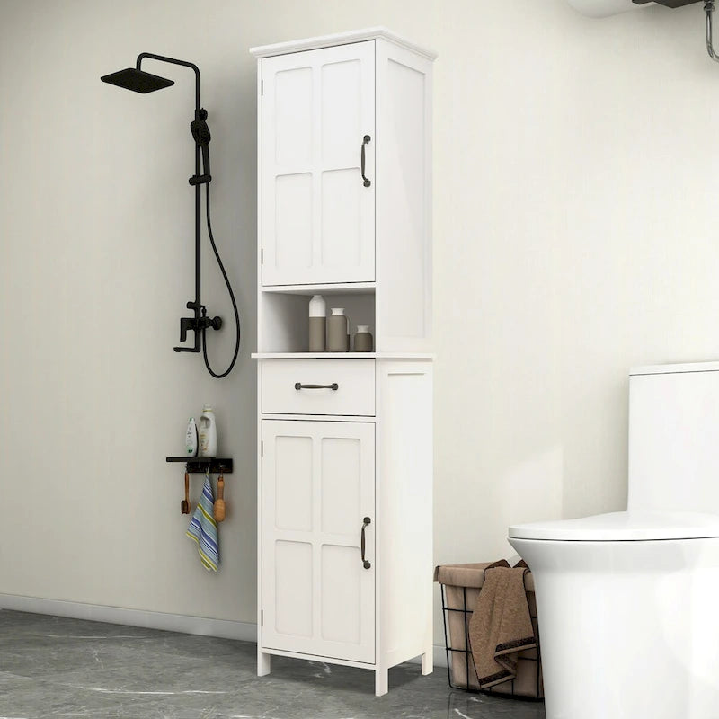 Narrow Slim Floor Standing Storage Cabinet with Double Door