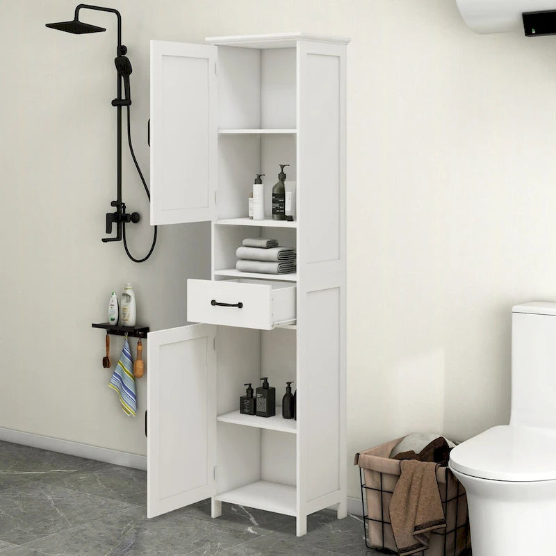 Narrow Slim Floor Standing Storage Cabinet with Double Door