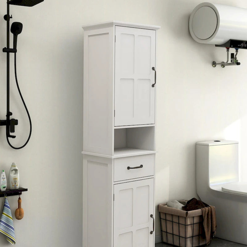 Narrow Slim Floor Standing Storage Cabinet with Double Door