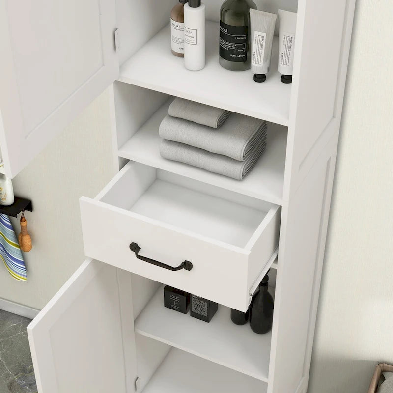 Narrow Slim Floor Standing Storage Cabinet with Double Door