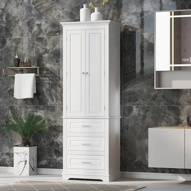 Tall Storage Cabinet with 3 Drawers