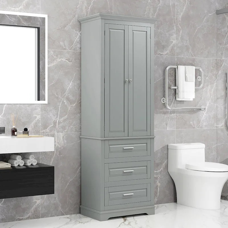 Tall Storage Cabinet with 3 Drawers