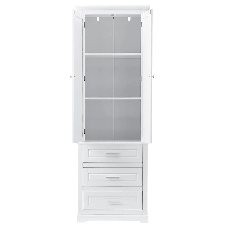 Tall Storage Cabinet with 3 Drawers