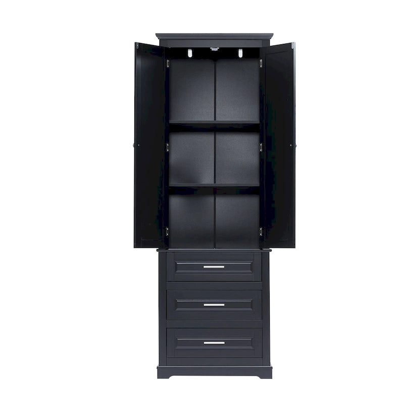 Tall Storage Cabinet with 3 Drawers