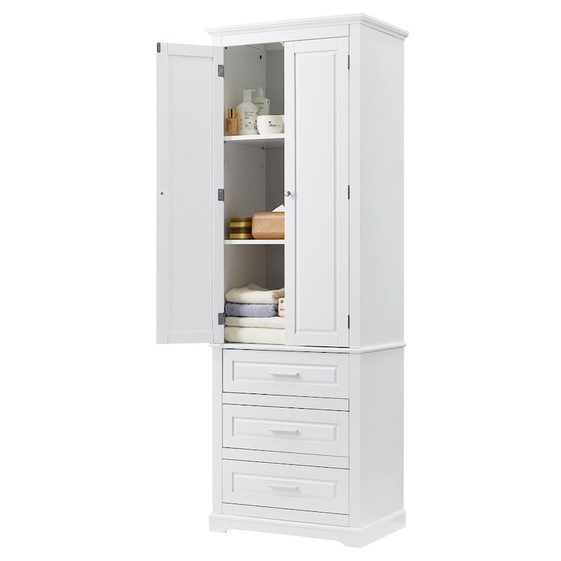 Tall Storage Cabinet with 3 Drawers