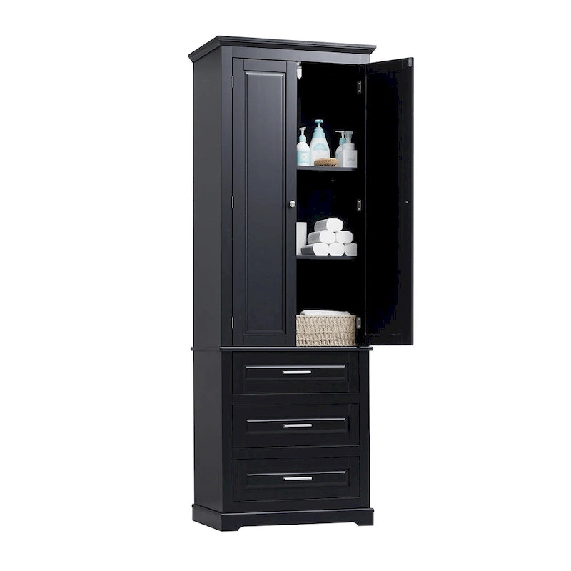 Tall Storage Cabinet with 3 Drawers