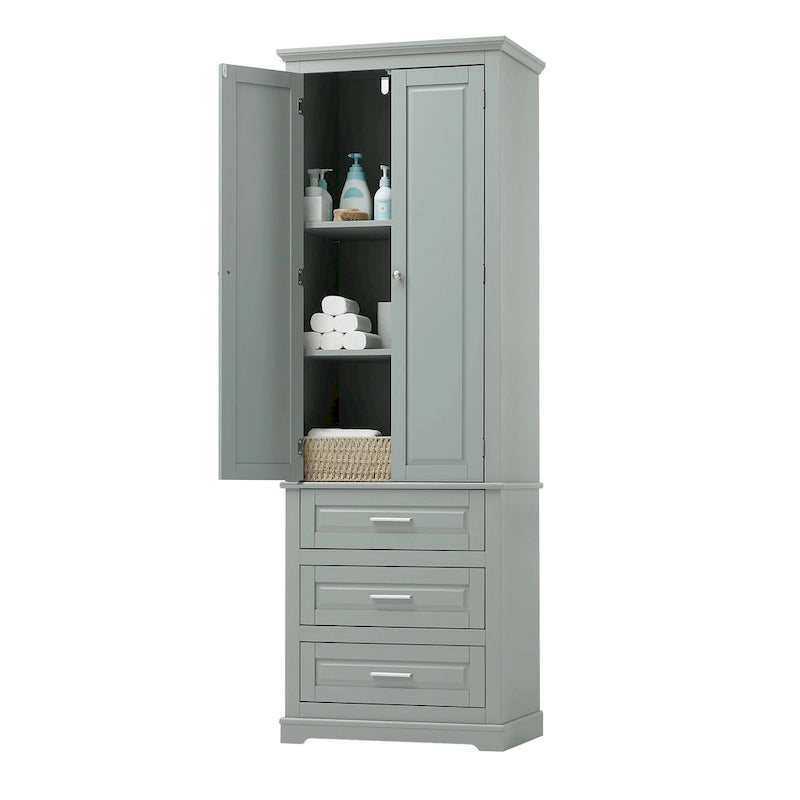 Tall Storage Cabinet with 3 Drawers