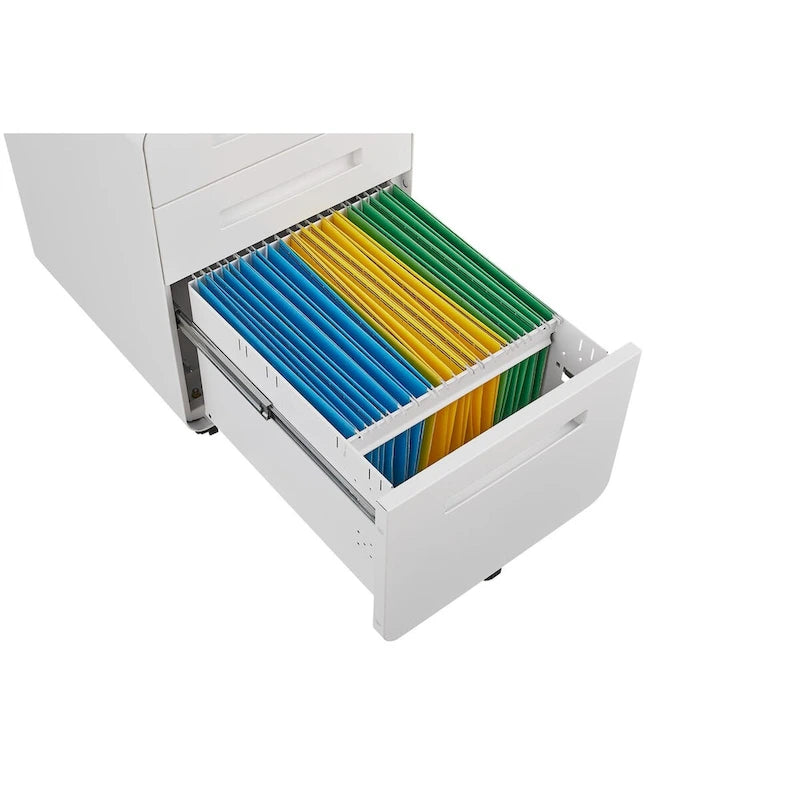 3 Drawer Mobile File Cabinet with 5 Wheels, Anti-Tilting Cold Rolled Steel, Waterproof & Moisture-Proof