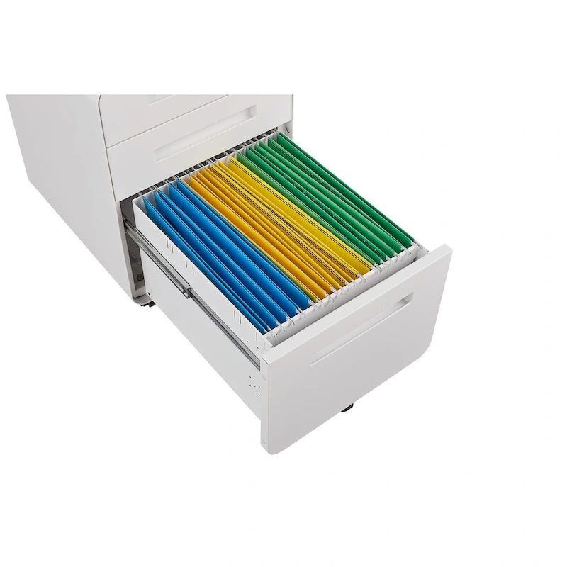 3 Drawer Mobile File Cabinet with 5 Wheels, Anti-Tilting Cold Rolled Steel, Waterproof & Moisture-Proof