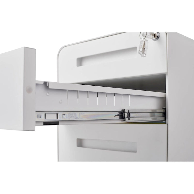 3 Drawer Mobile File Cabinet with 5 Wheels, Anti-Tilting Cold Rolled Steel, Waterproof & Moisture-Proof