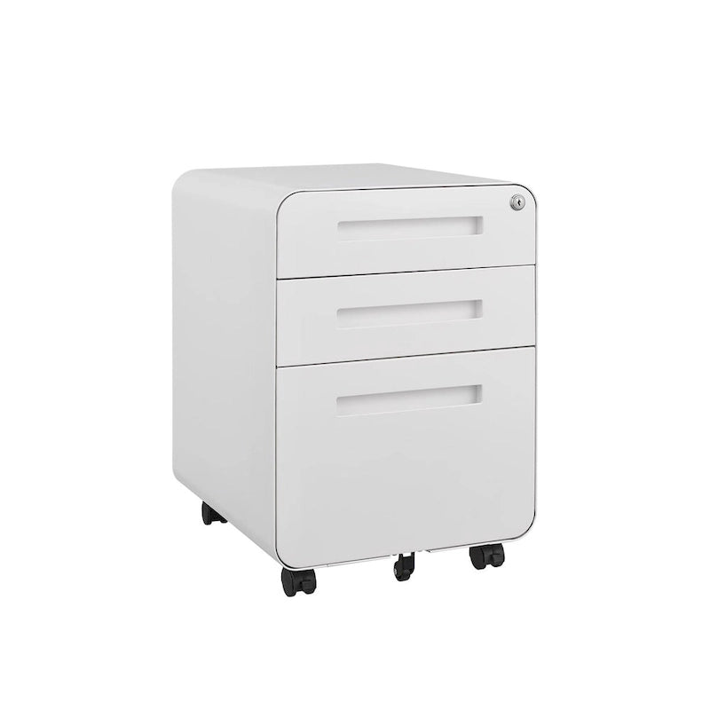 3 Drawer Mobile File Cabinet with 5 Wheels, Anti-Tilting Cold Rolled Steel, Waterproof & Moisture-Proof