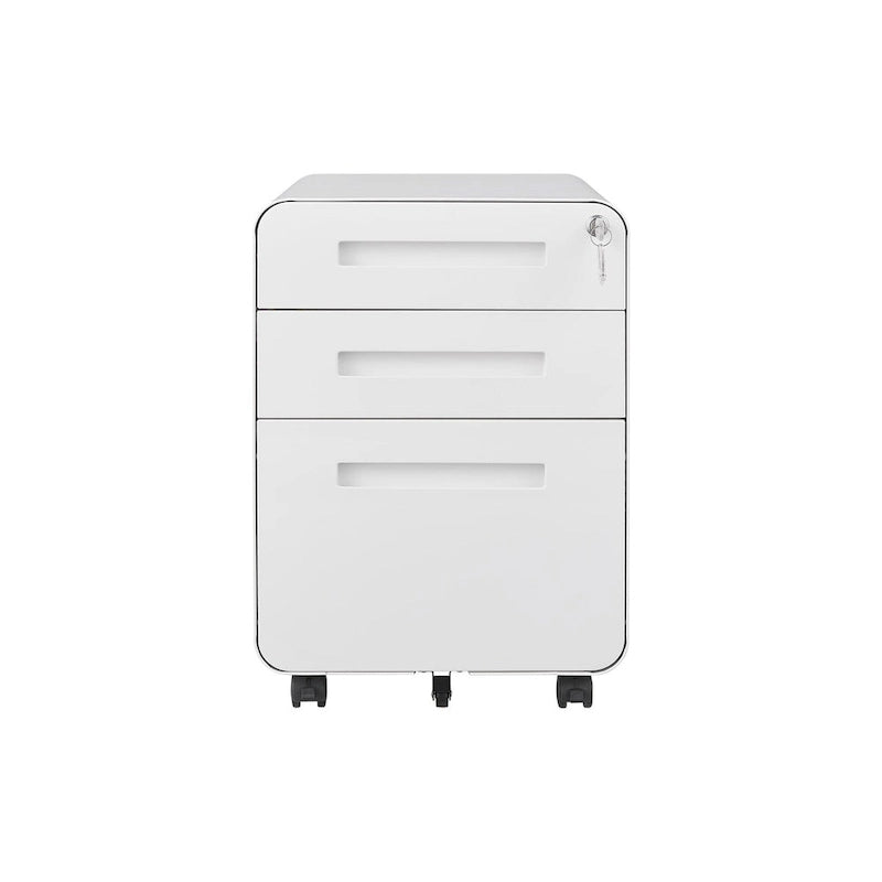 3 Drawer Mobile File Cabinet with 5 Wheels, Anti-Tilting Cold Rolled Steel, Waterproof & Moisture-Proof