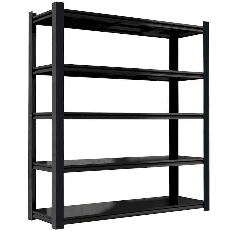 83.86-Inch Tall Black Metal Shelves with 5 Removable Dividers